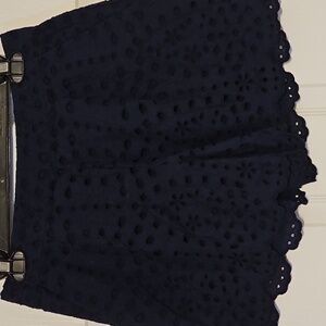 LOFT Women's High Waist Eyelet Navy Shorts NWT